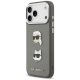 Karl Lagerfeld FW Grained Karl & Choupette Heads Pins & Logo iPhone 17 Pro Max Case - Gray