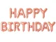 Happy Birthday folijas balonu virtene dzimšanas dienas svinībām, rozā