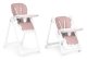 ECOTOYS Adjustable High Chair with Eco-Leather Seat and Double Tray, Pink