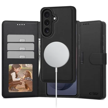 Tech-Protect Wallet MagSafe atverams vāciņš priekš Samsung Galaxy S26, Matte Black