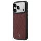 Mercedes Leather Crossed Lines MagSafe vāciņš iPhone 17 / 18 Pro Max, bordo