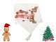 Christmas Table Runner with Stocking Motif, 205x35 cm, White