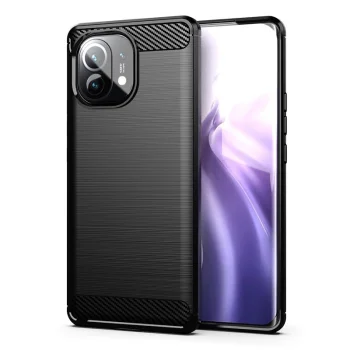 Xiaomi Mi 11i Carbon Flexible Cover TPU Case, Black | Чехол Кейс Кабура для Телефона