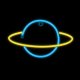 Forever Light SATURN LED Neona Lampa, Dzeltena/Zila