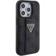 Guess iPhone 15 Pro Max vāciņš Grip Stand 4G Triangle Strass, melns