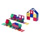 Magnētiskās plāksnītes 3D Train Playmags 153 - 50 gab. komplekts | Magnetic tiles pcs set