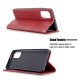 Samsung Galaxy A41 (SM-A415F) Geometric Leather Phone Case Cover Card Holder Shell, Red | Vāks Maciņš Maks...