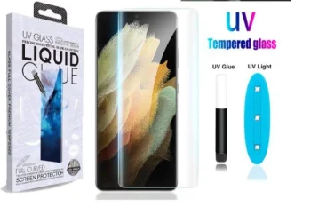 Защитное Стекло на Экран с УФ Клеем для Samsung Galaxy S23 Ultra (SM-S918) | Liquid...
