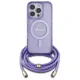 Чехол Guess для iPhone 16 Pro Crossbody Cord Script MagSafe, фиолетовый