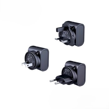 Remax RP-U192 30W ceļojumu lādētājs (EU/UK/US), melns