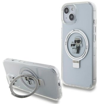 Чехол Karl Lagerfeld Ring Stand Karl&Choupette MagSafe для iPhone 15/14/13, Белый