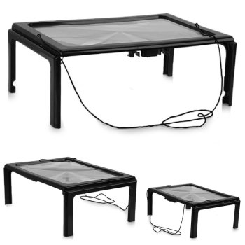 Liela A4 lupa lasīšanai ar LED apgaismojumu un statīvu