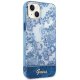 Guess Porcelain Collection vāciņš iPhone 14 Plus zilā krāsā