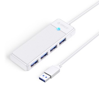 Orico PAPW4A-U3 USB Hub, 4x USB-A 3.0, 1.8m, White
