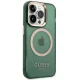 Чехол Guess Gold Outline Translucent MagSafe для iPhone 14 Pro зеленый
