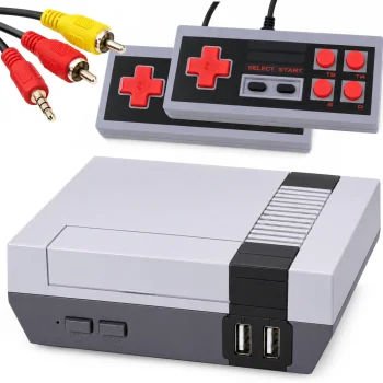 Игровая ретро-консоль для ТВ с 620 играми и 2 джойстиками, Серая