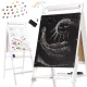 Bērnu Divpusēja Magnētiskā Zīmēšanas Tāfele ar Krītiņiem un Burtiem, Balta | Children\'s Double-Sided Board
