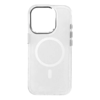 Glitter Case MagSafe iPhone 16 Pro Max vāciņš, balts ar spīdumiem