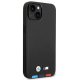 BMW iPhone 14 Plus vāciņš Leather Stamp Tricolor MagSafe, melns