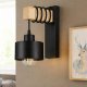 Koka sienas lampa E27 Loft stila, melna