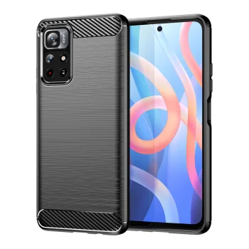 Чехол Carbon Case для Xiaomi Redmi Note 11, черный