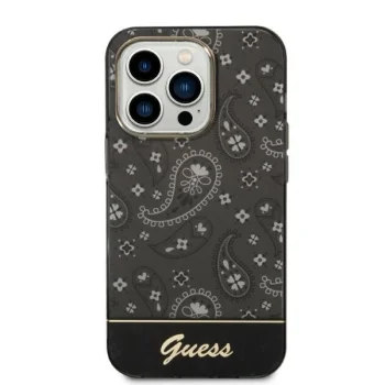 Guess iPhone 14 Pro Max vāciņš Bandana Paisley, melns