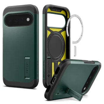 Spigen Tough Armor Mag MagSafe vāciņš priekš Google Pixel 11, tumši zaļš