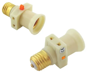 E27 bulb socket splitter adapter with 2 outlets, white