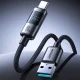 Joyroom S-A16 Pro USB-A uz USB-C kabelis 66W ar displeju 1.2m, melns