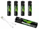 Аккумуляторные батарейки AAA Li-Ion 1.5V 660mWh с USB-C, 4 шт.