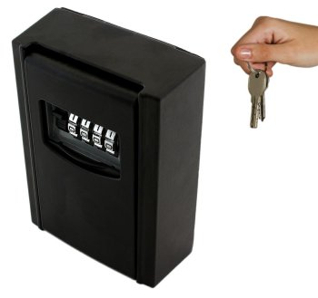 Compact key safe with 4-digit code, black