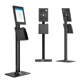 Grīdas reklāmas statīvs planšetdatoram Maclean MC-960 B 10.9"-11", ar atslēgu, melns