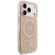 Чехол Guess IML Flowers Electro Pearl Strap MagSafe для iPhone 17 Pro — розовый