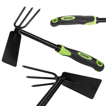 Garden Hoe & Rake 2-in-1, 30cm, Black/Green