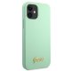 Apple iPhone 12 mini 5.4\'\' Guess Metal Logo Script Case Cover (GUHCP12SLSLMGGN), Green | Telefona Maciņš Vāks...