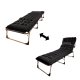 Folding Camping Cot with Mattress Portable Travel Bed 193 cm, Black