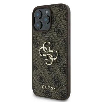 Чехол Guess для iPhone 16 Pro Max 4G Big Logo, коричневый
