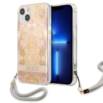 Guess Flower Strap Collection Case for iPhone 13 mini - Gold