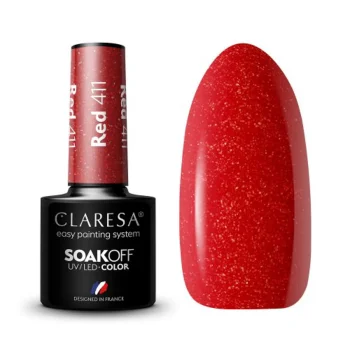 Claresa Red 411 hibrīda nagu laka 5g