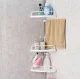 Teleskopiskais Vannas Istabas Dušas Stūra Plaukts, Balts | Telescopic Adjustable Corner Shower Bathroom Shelf