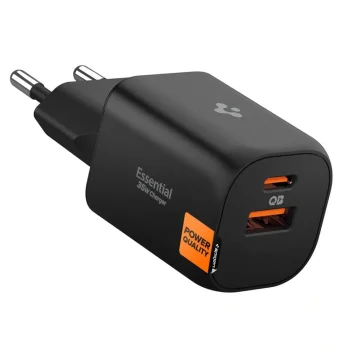 Сетевое зарядное устройство Spigen Essential EE352EU USB-C / USB-A 35W – черный
