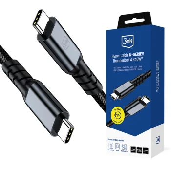 3mk Hyper Cable N-SERIES USB-C to USB-C Cable 2m, Black