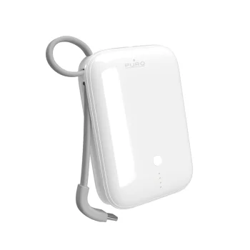 Puro Power Link 10 Plus ārējais akumulators 10000mAh ar USB-C kabeli, balts