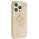 Guess iPhone 14 Pro Case Glitter Script Big 4G, Gold