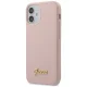 Чехол Guess для iPhone 12 mini Silicone Script Gold Logo, светло-розовый