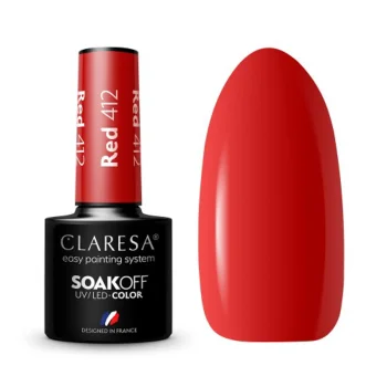 Claresa RED 412 hibrīda nagu laka, 5g