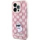 Karl Lagerfeld Monogram Choupette Case for iPhone 15 Pro, Pink