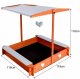 Iso Trade Folding Wooden Sandbox with Canopy, 118x118 cm