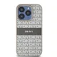 Чехол DKNY для iPhone 15 Pro Mono Stripe & Metal Logo, бежевый