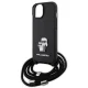 Karl Lagerfeld iPhone 15 vāciņš Crossbody Saffiano Metal Pin, melns